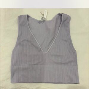 Nikibiki Lilac V-Neck Ribbed Tank Top